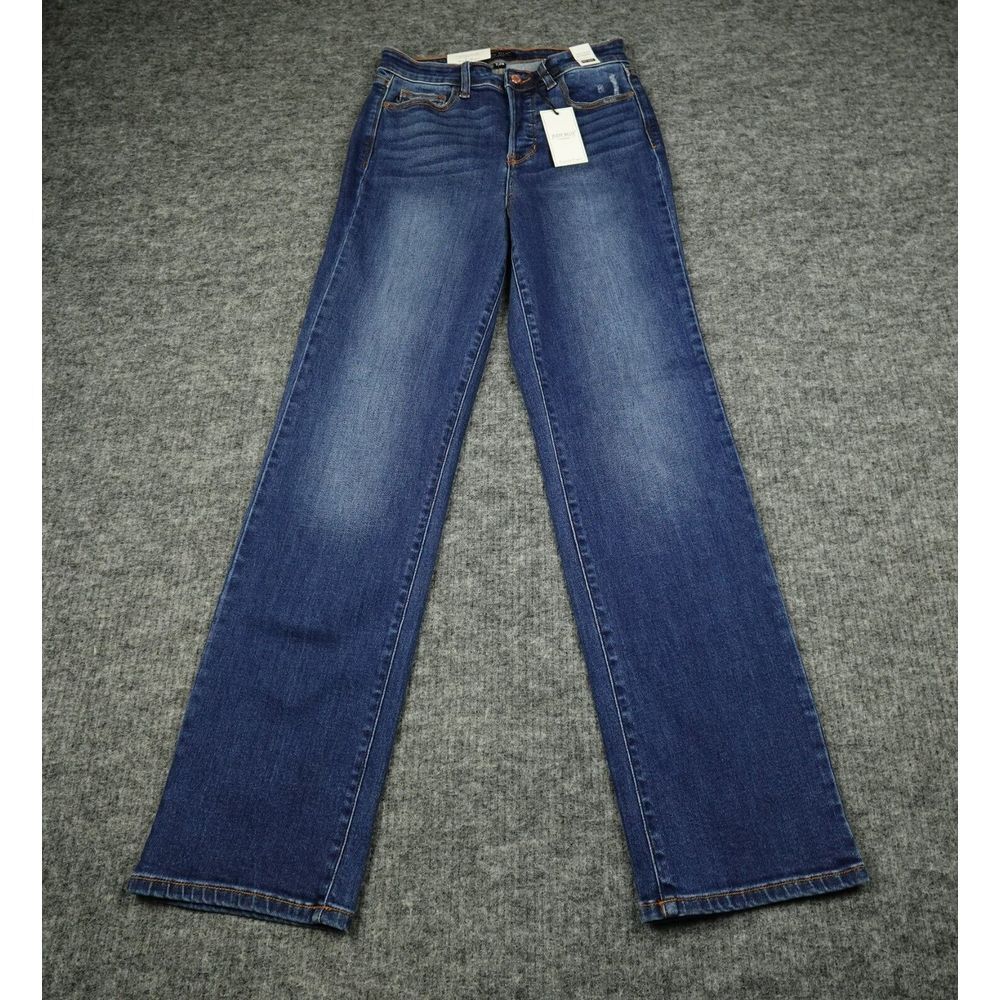 Judy Blue Womens 7/28 Denim Dad Jeans High Waist Stretch‎ JB82556MD Button Fly